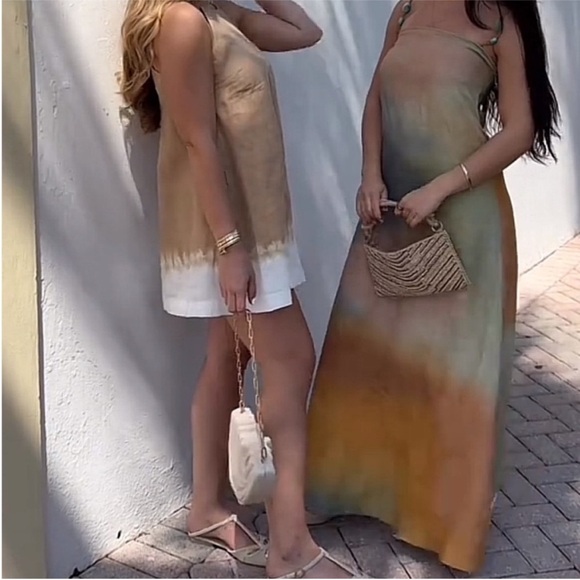 STAUD Laura Linen Dress Pastel Colors - Picture 3 of 14